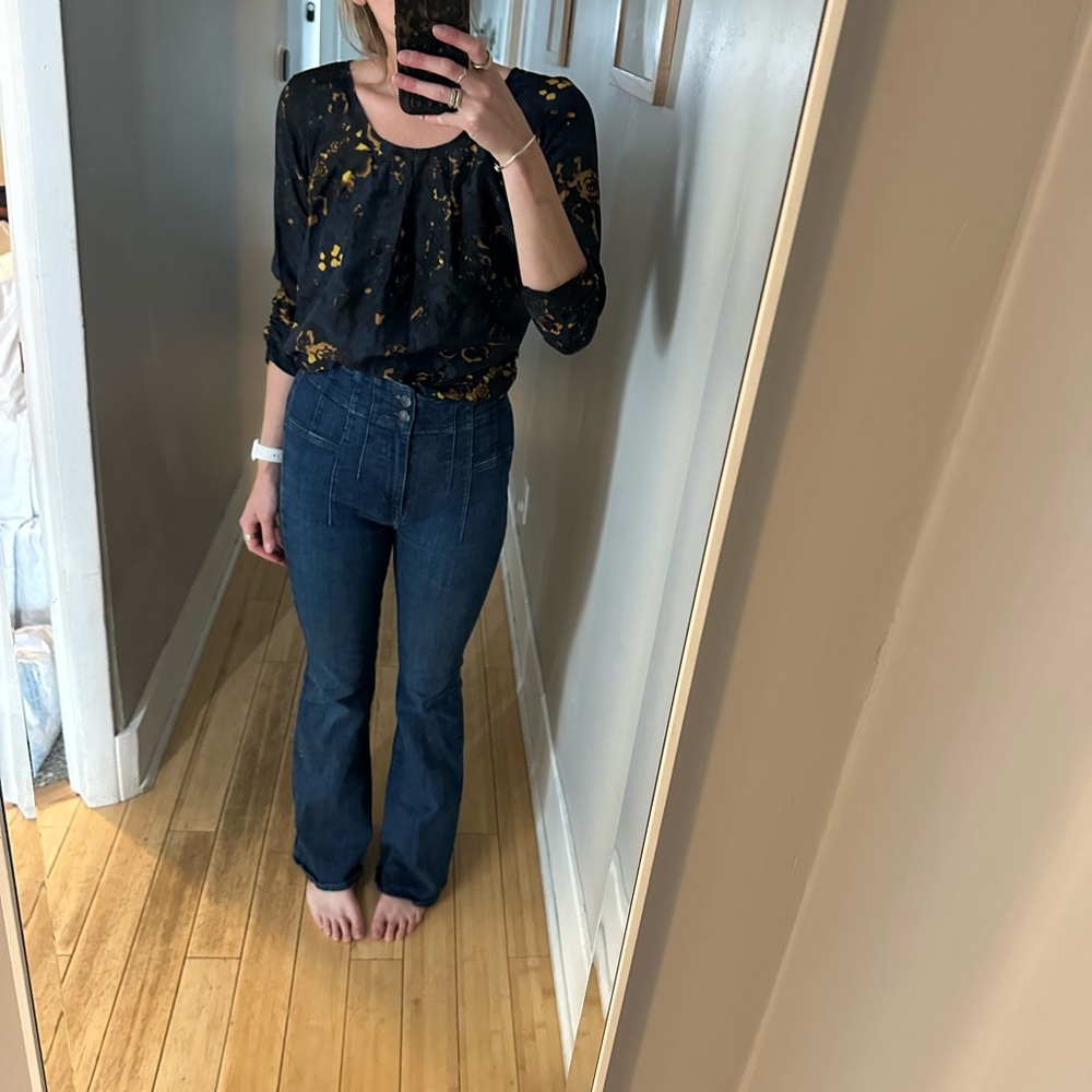 Women's Blue Satin Blouse
